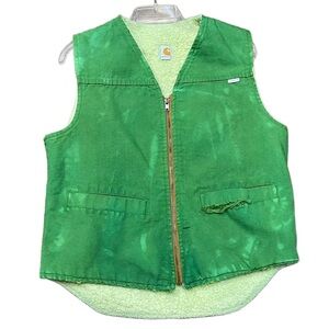 Vintage Carhartt Vest Dyed Green S